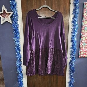 Torrid Deep Purple Lace Trim Tunic